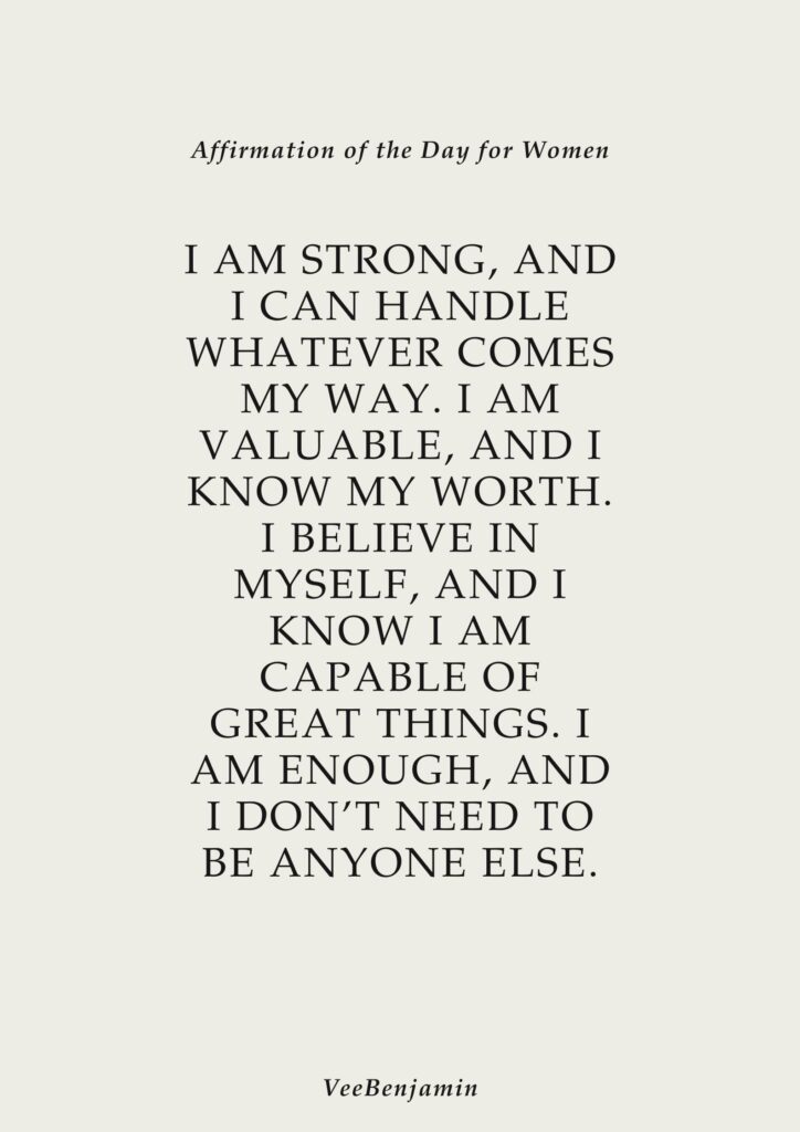 Affirmation of the Day for Women