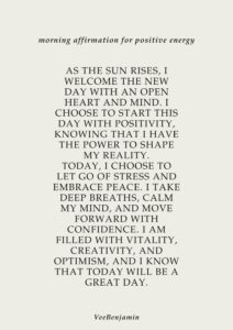 morning affirmations for positive energy